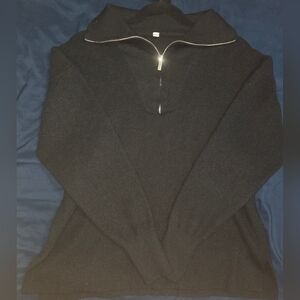Men's Black Half-Zip Sweater